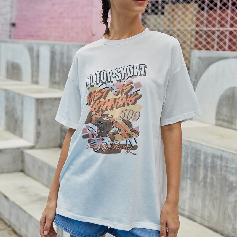

Letter Graphic Oversized Tee, White
