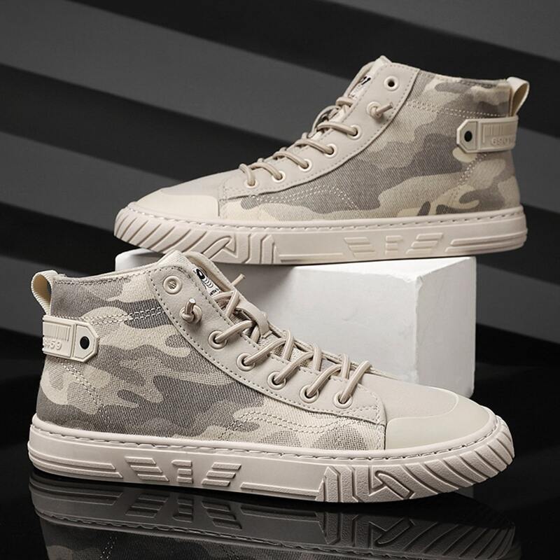

Guys Lace-up Front High Top Sneakers, Beige