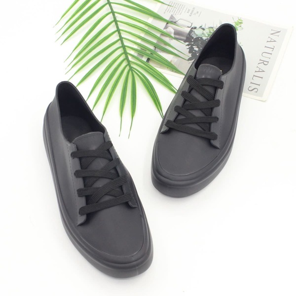 

Lace-up Front Flats, Black