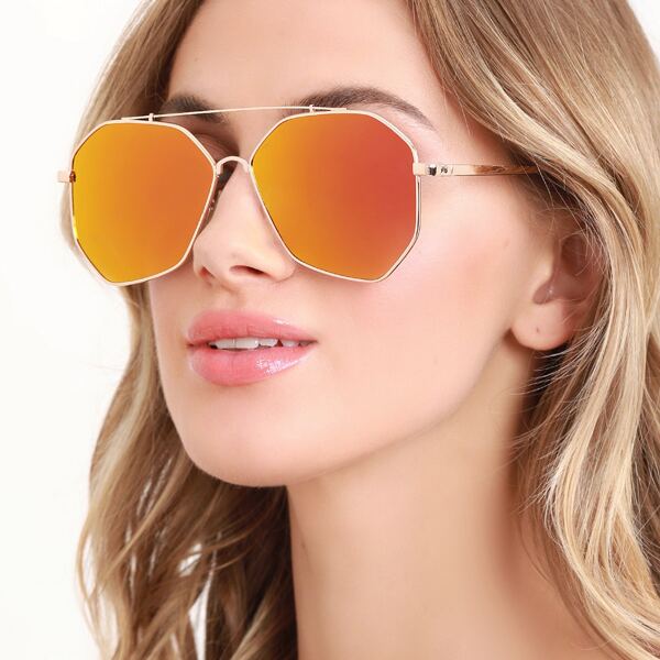 

Structure Sided Aviator Sunglasses, Orange