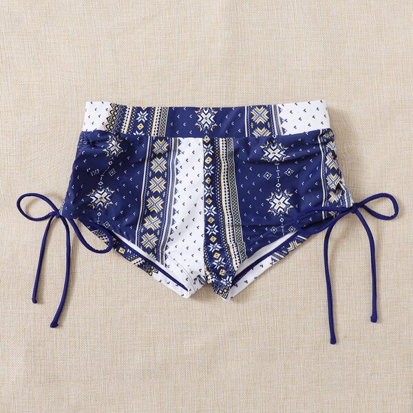

Tribal Tie Side Bikini Shorts, Navy blue