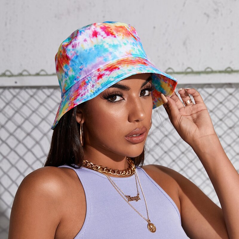 

Tie Dye Pattern Bucket Hat, Multicolor