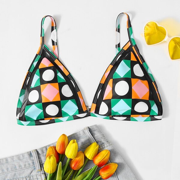 

Plus Geo Print Bikini Top, Multicolor