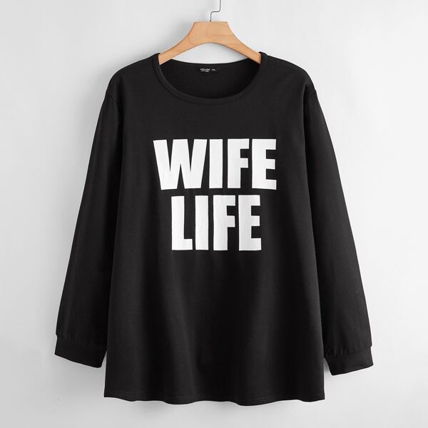 

Plus Letter Graphic Tee, Black
