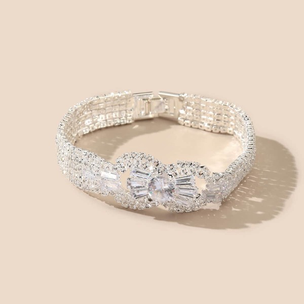 

Rhinestone Decor Bracelet, White
