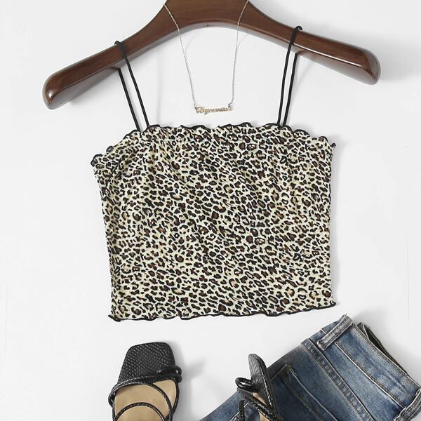 

Lettuce Trim Leopard Cami Top, Multicolor