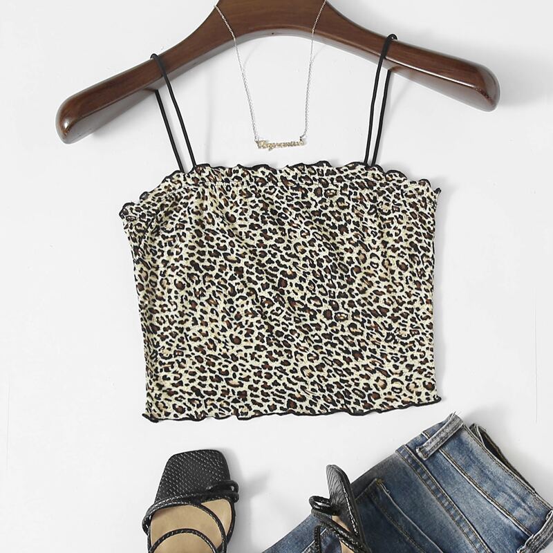 

Lettuce Trim Leopard Cami Top, Multicolor