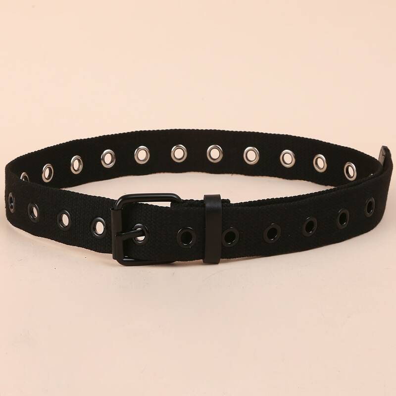 

Eyelet Tape Belt, Black