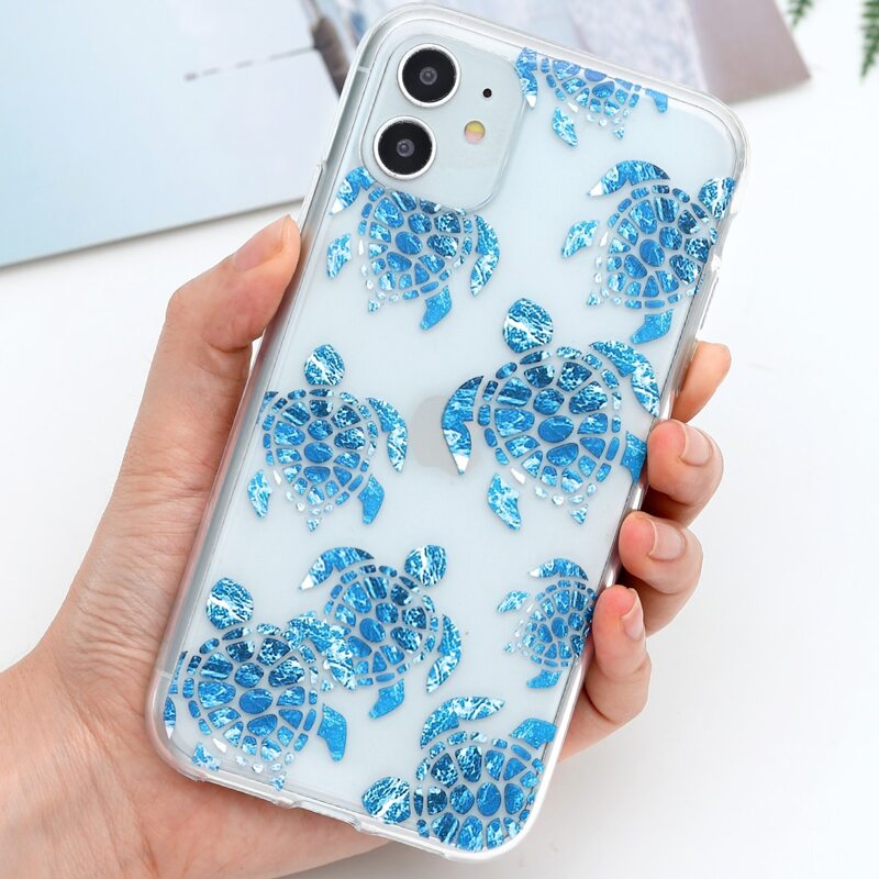

Sea Turtle Print iPhone Case, Blue