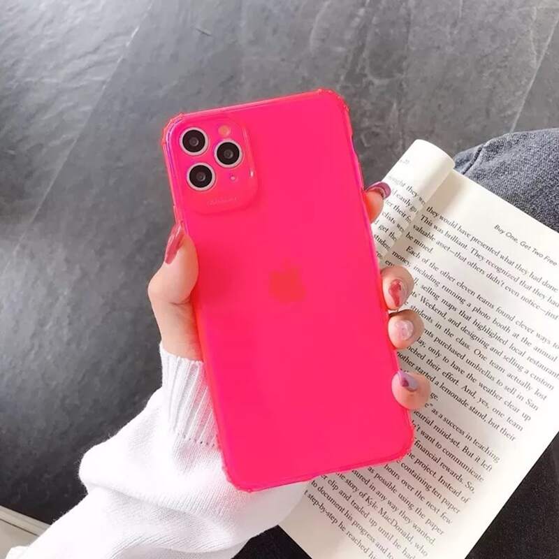 

Solid Clear iPhone Case, Hot pink
