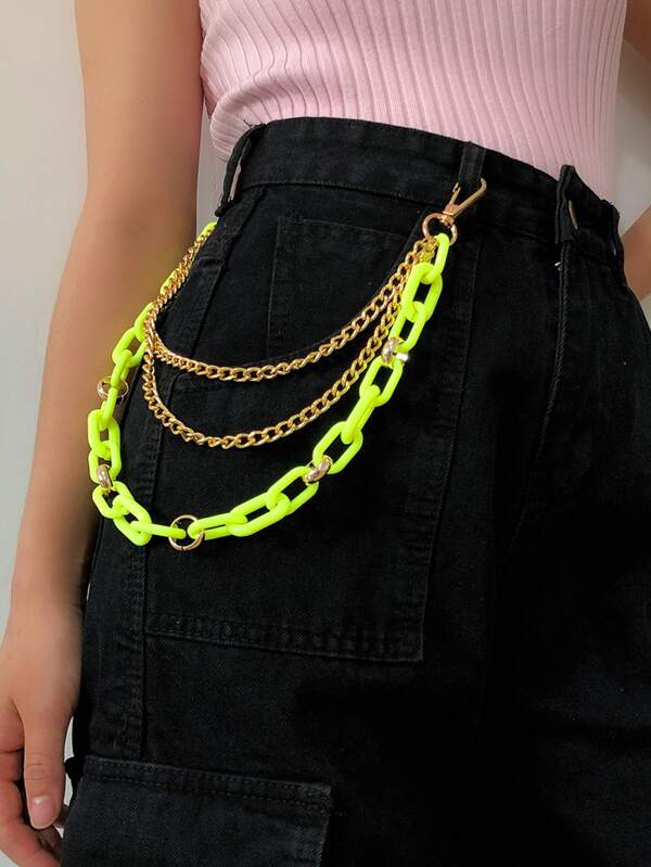 Metal & Acrylic Pant Chain SHEIN USA