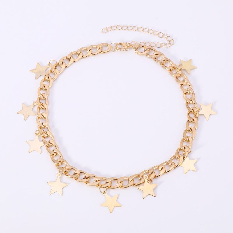 

Star Decor Chain Choker, Gold