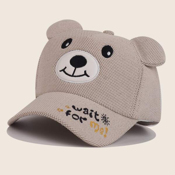 

Toddler Kids Cartoon Design Baseball Cap, Beige