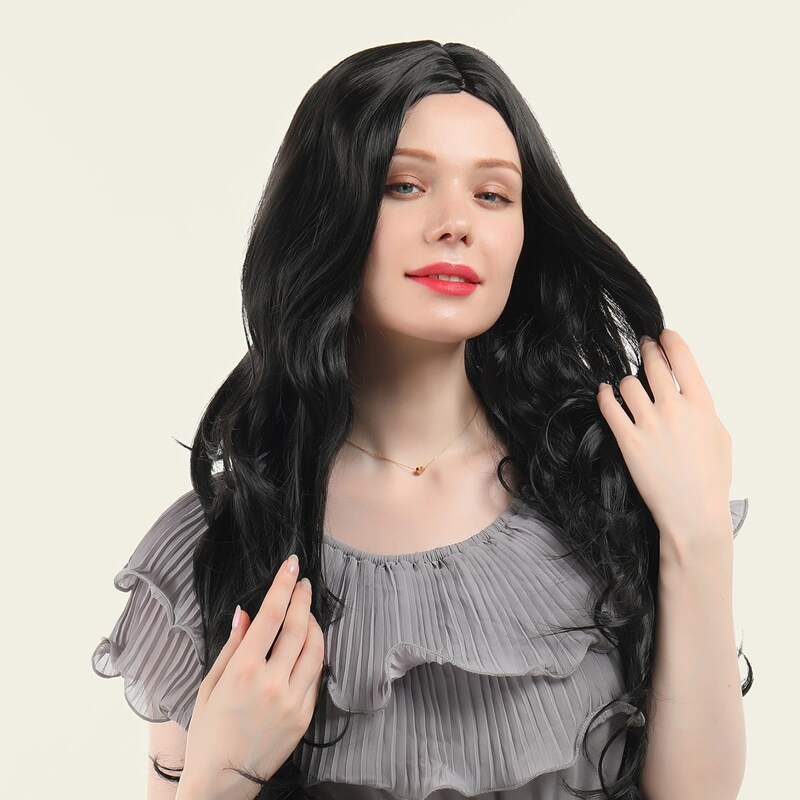 

Long Wave Curly Wig, Black