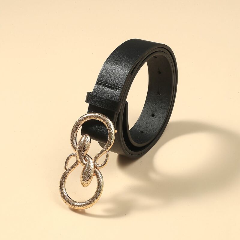 

Snake Shaped Buckle Belt, Black