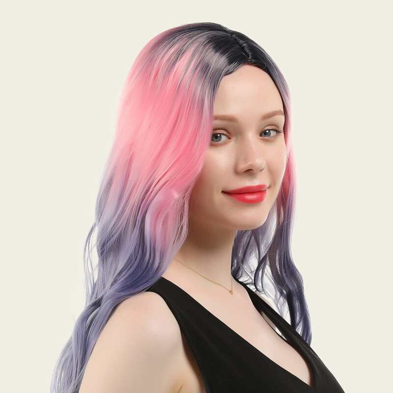 

Two Tone Long Curly Wig, Multicolor