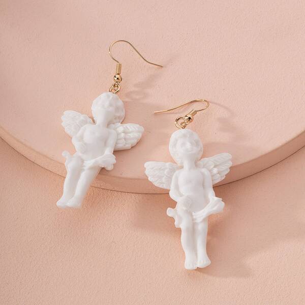 

Angel Drop Earrings, White