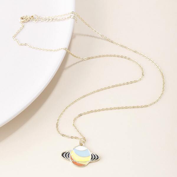 

Girls Planet Charm Necklace, Multicolor