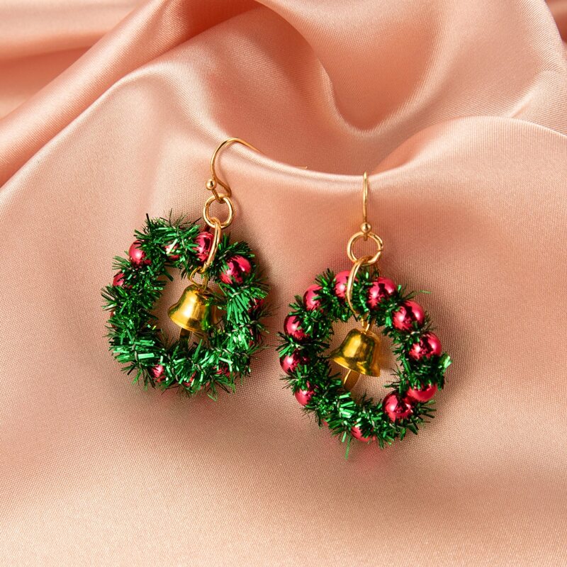 

Christmas Bell Charm Drop Earrings, Multicolor