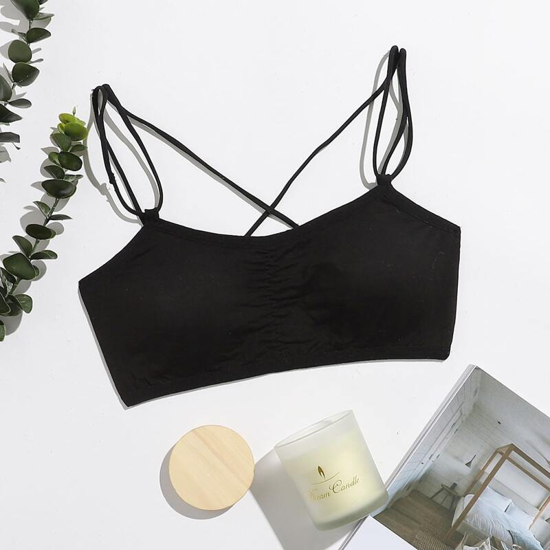 

Crisscross Back Bralette, Black