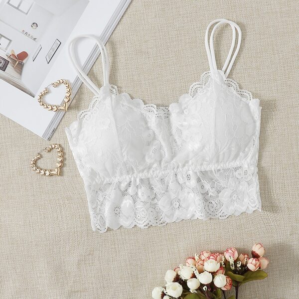 

Floral Lace Bralette, White