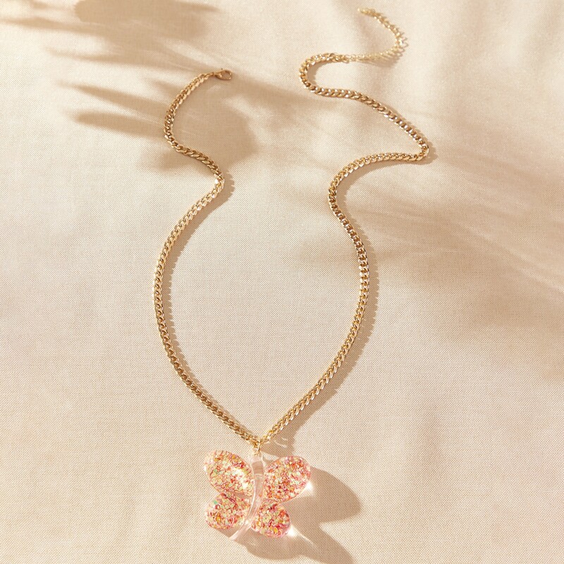

Crystal Butterfly Pendant Necklace, Gold