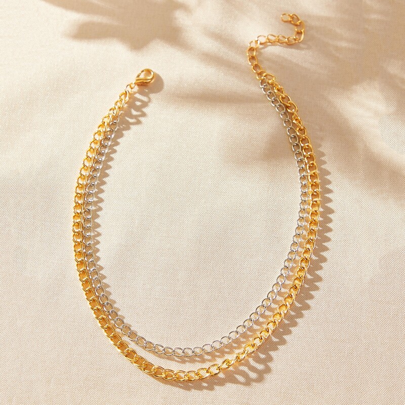 

Simple Layered Chain Necklace, Multicolor