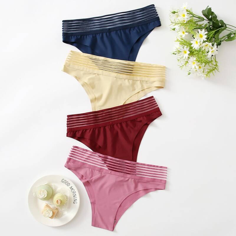 

4pack Striped Tape Panty Set, Multicolor