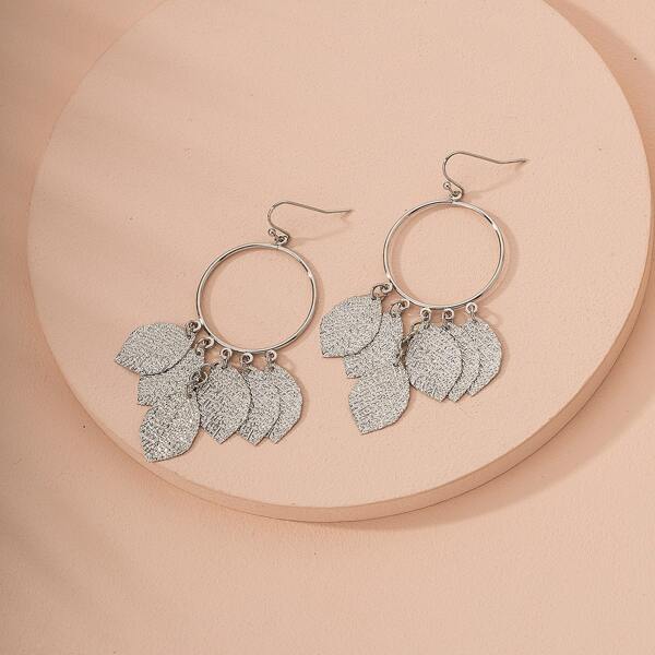 

Leaf Tassel Drop Earrings, Silver