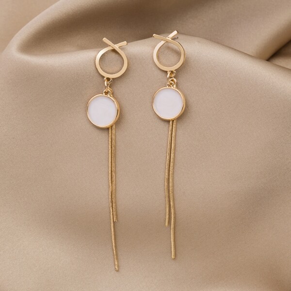 

Long Tassel Drop Earrings, Gold