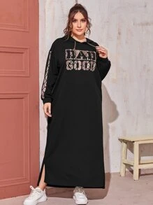 Mulvari Đầm Plus Size Chia Snakeskin In Giải trí - màu đen - Xem 1