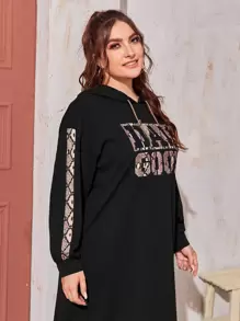 Mulvari Đầm Plus Size Chia Snakeskin In Giải trí - màu đen - Xem 5