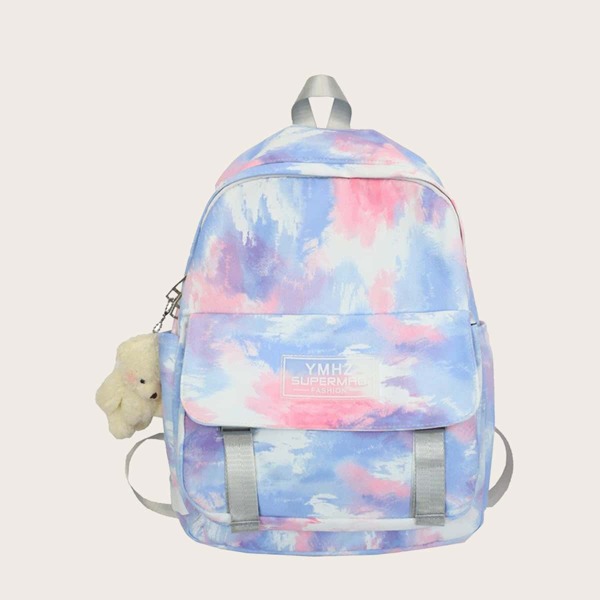 

Girls Watercolor Backpack With Bag Charm, Multicolor