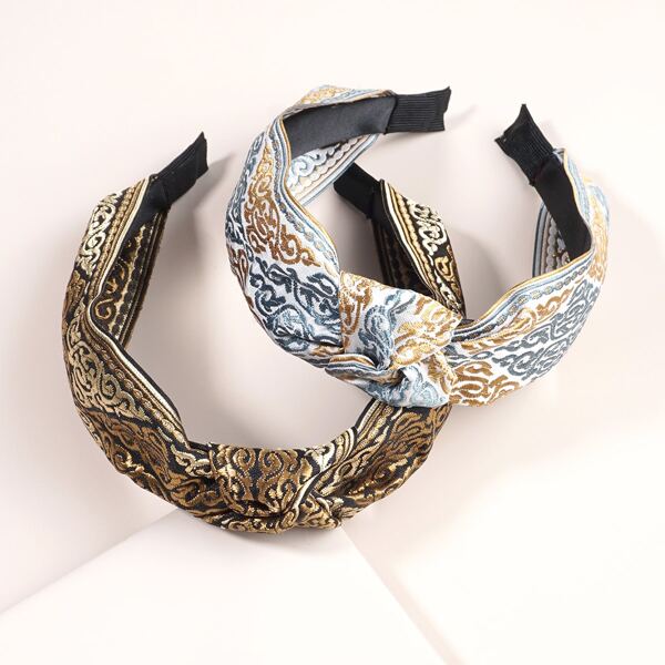 

2pcs Embroidery Hair Hoop, Multicolor