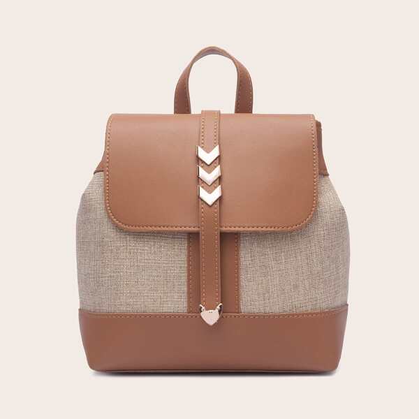 

Metal Decor Backpack, Brown