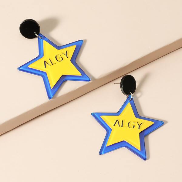 

Star Charm Drop Earrings, Multicolor