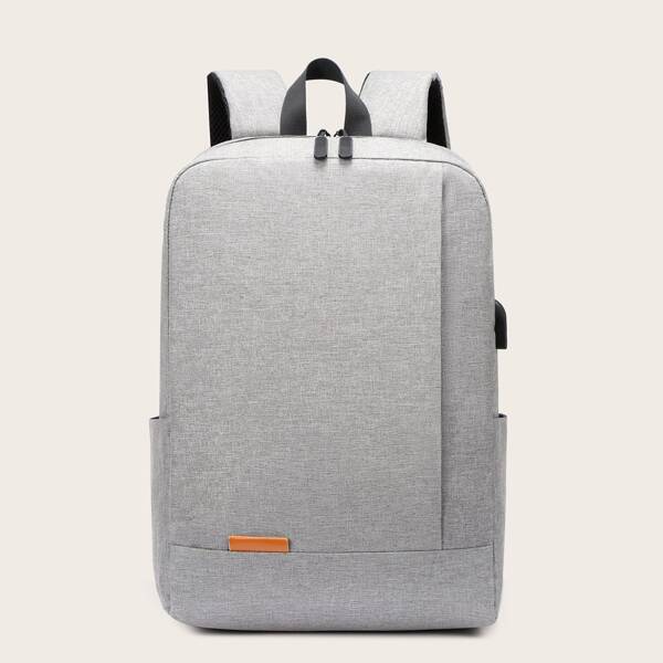 

Men Minimalist Backpack With USB Port, Grey