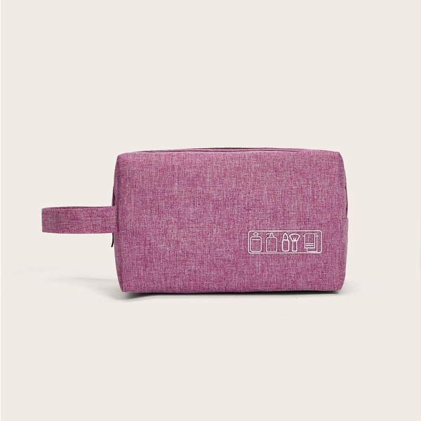 

1pc Minimalist Makeup Bag, Red violet