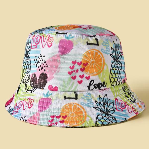 

Pineapple Pattern Bucket Hat, Multicolor