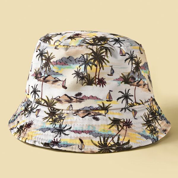 

Tree Pattern Bucket Hat, Multicolor
