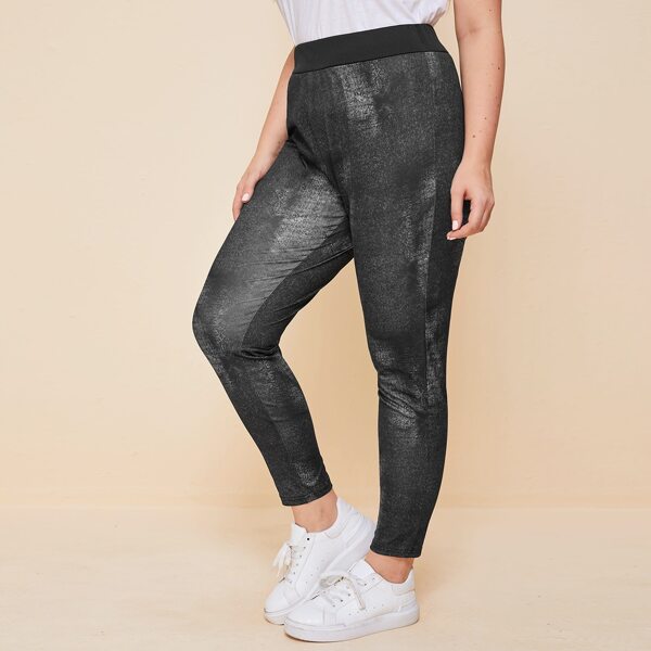 

Plus Wide Waistband Jeggings, Dark grey
