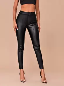 Jeans ajustados con estiramiento alto recortado de mirada de - Negro - Ver 1