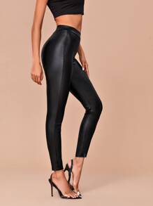 Jeans ajustados con estiramiento alto recortado de mirada de - Negro - Ver 4