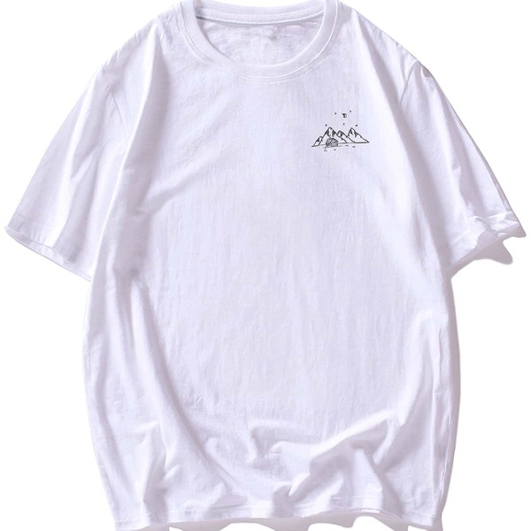 

Men Graphic Print Short Sleeve Tee, White