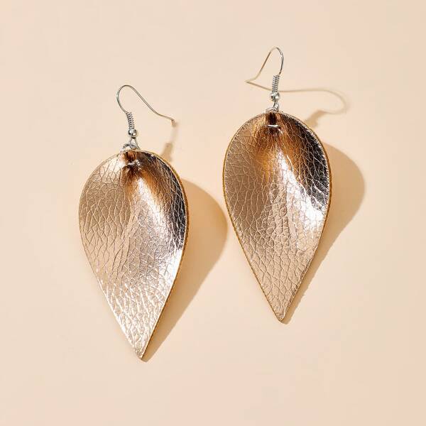 

PU Water Drop Earrings, Gold