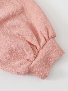 SHEIN EZwear Pullover con bordado de girasol - Rosa coral - Ver 4