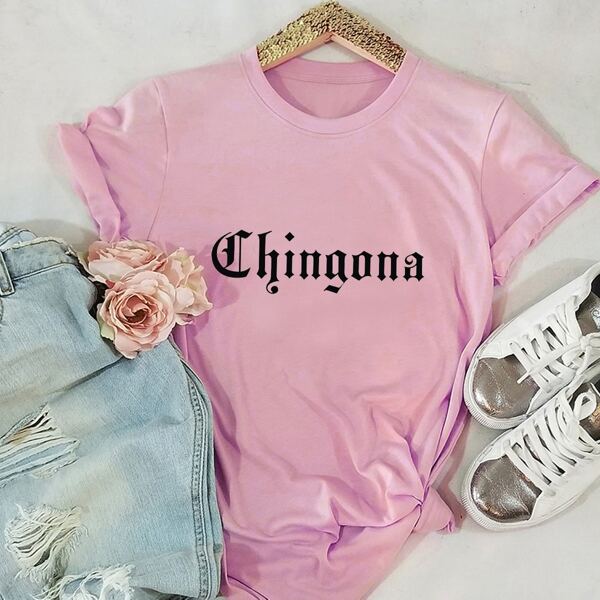 

Letter Graphic Round Neck Tee, Baby pink