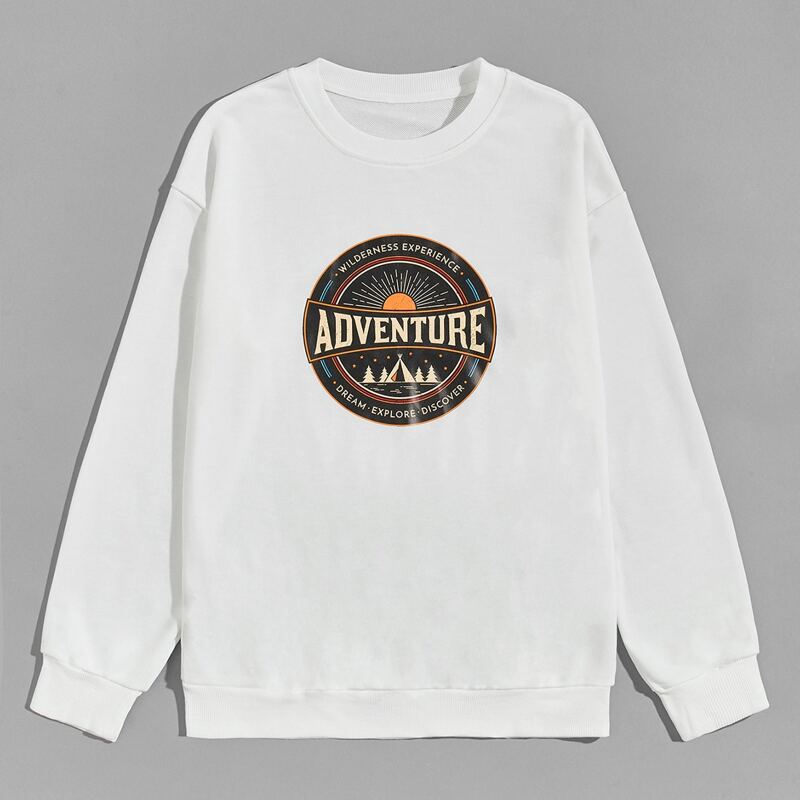 

Guys Letter Graphic Sweatshirt, White