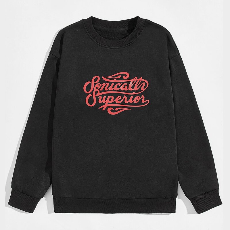 

Guys Letter Graphic Sweatshirt, Black