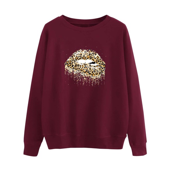 

Lip And Drip Print Sweatshirt, Maroon